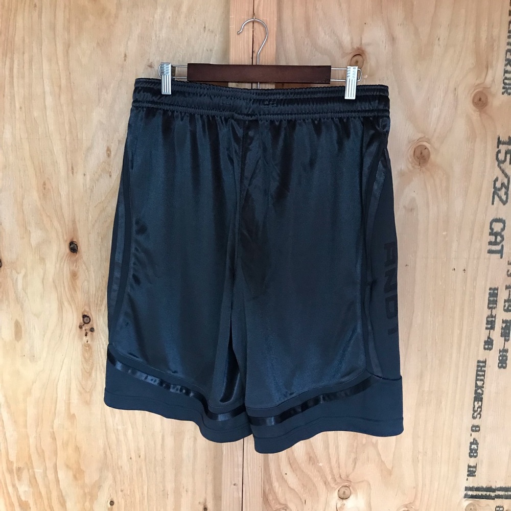 And1 Men's Black Shiny Basketball Shorts